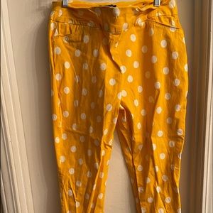 Yellow Poke Dot Crop ankle pants